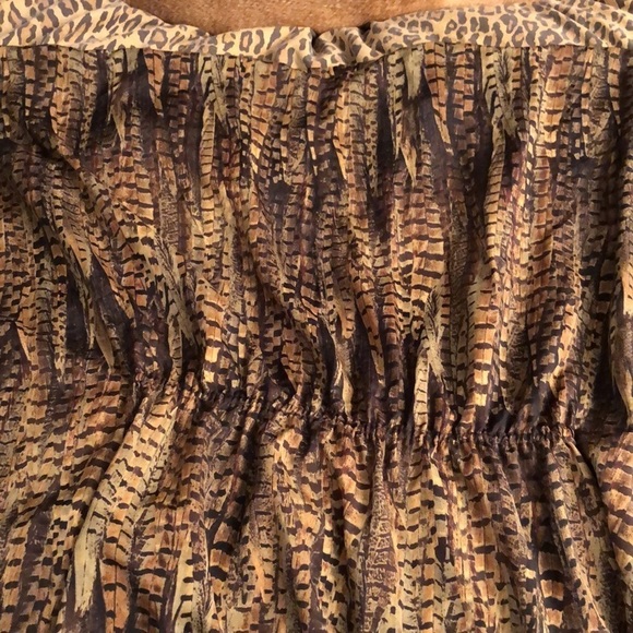Micheal Kors brown snakeskin poncho type top /cover up  gold chain lace at neck - Picture 7 of 11